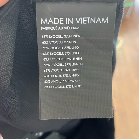 Large NWT Club Monaco Linen High Waist Bermuda Shorts. Sz 8. Black. - Picture 9 of 9